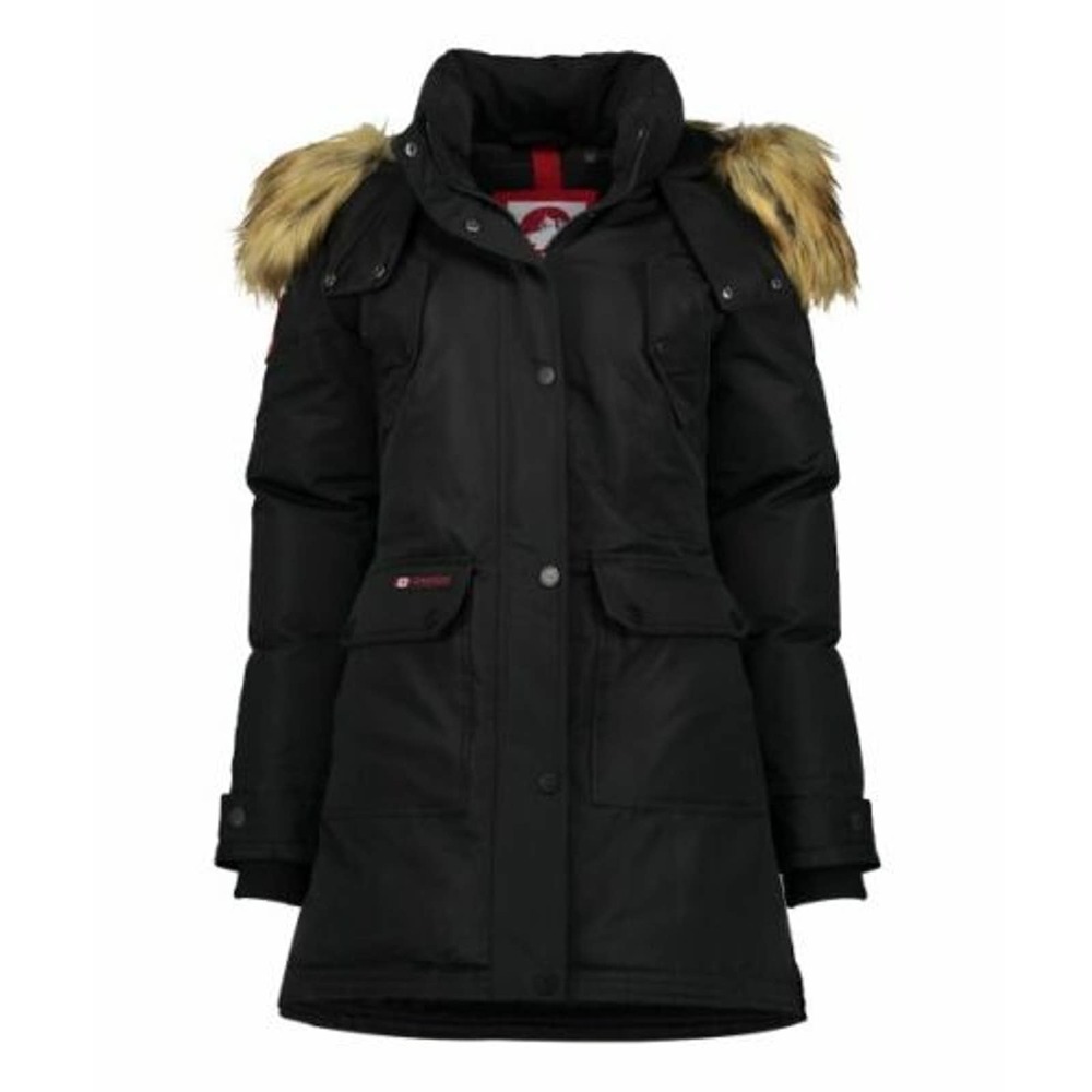 Canada Weather Gear Parka Faux-Fur Hooded Parka Coat Black & Beige Size Large